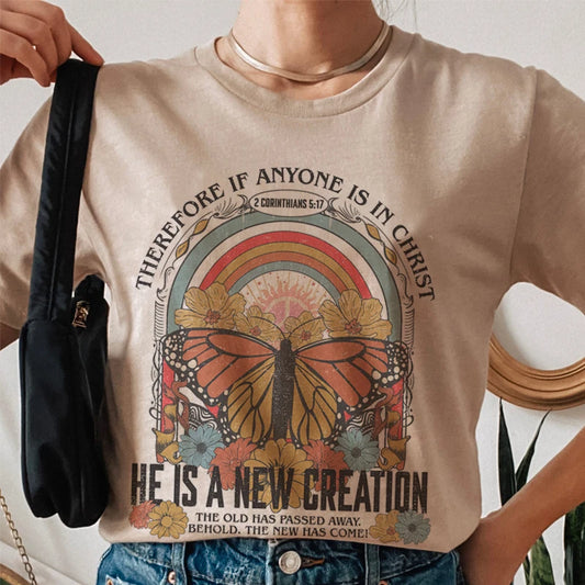 2 Corinthians 5:17 Women Bible Verse T Shirt Vintage Aesthetic